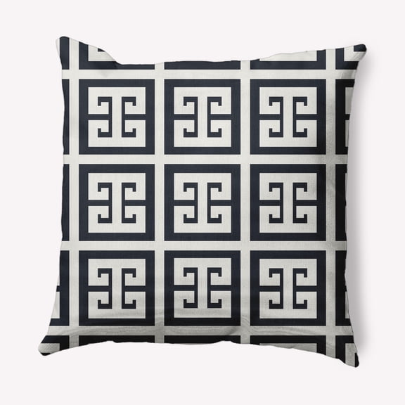 Simply Daisy 16" x 16" Greek Key Patterned Nautical Decorative Indoor Pillow