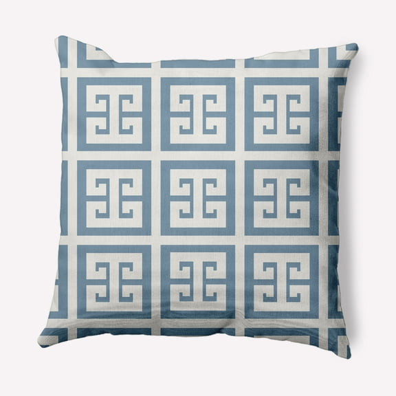 Simply Daisy 16" x 16" Greek Key Patterned Nautical Decorative Indoor Pillow