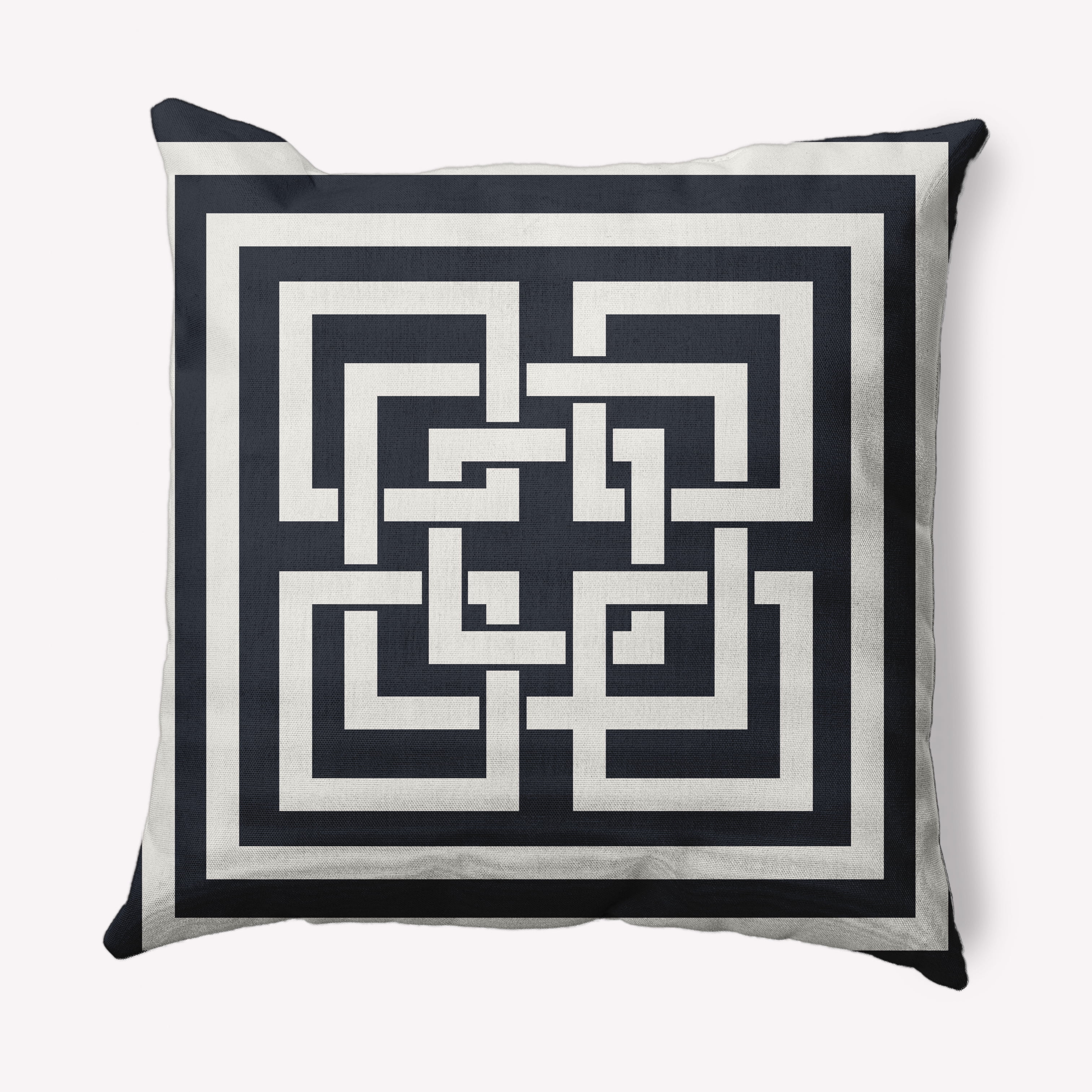 Simply Daisy 16" x 16" Greek New Key Nautical Decorative Indoor Pillow