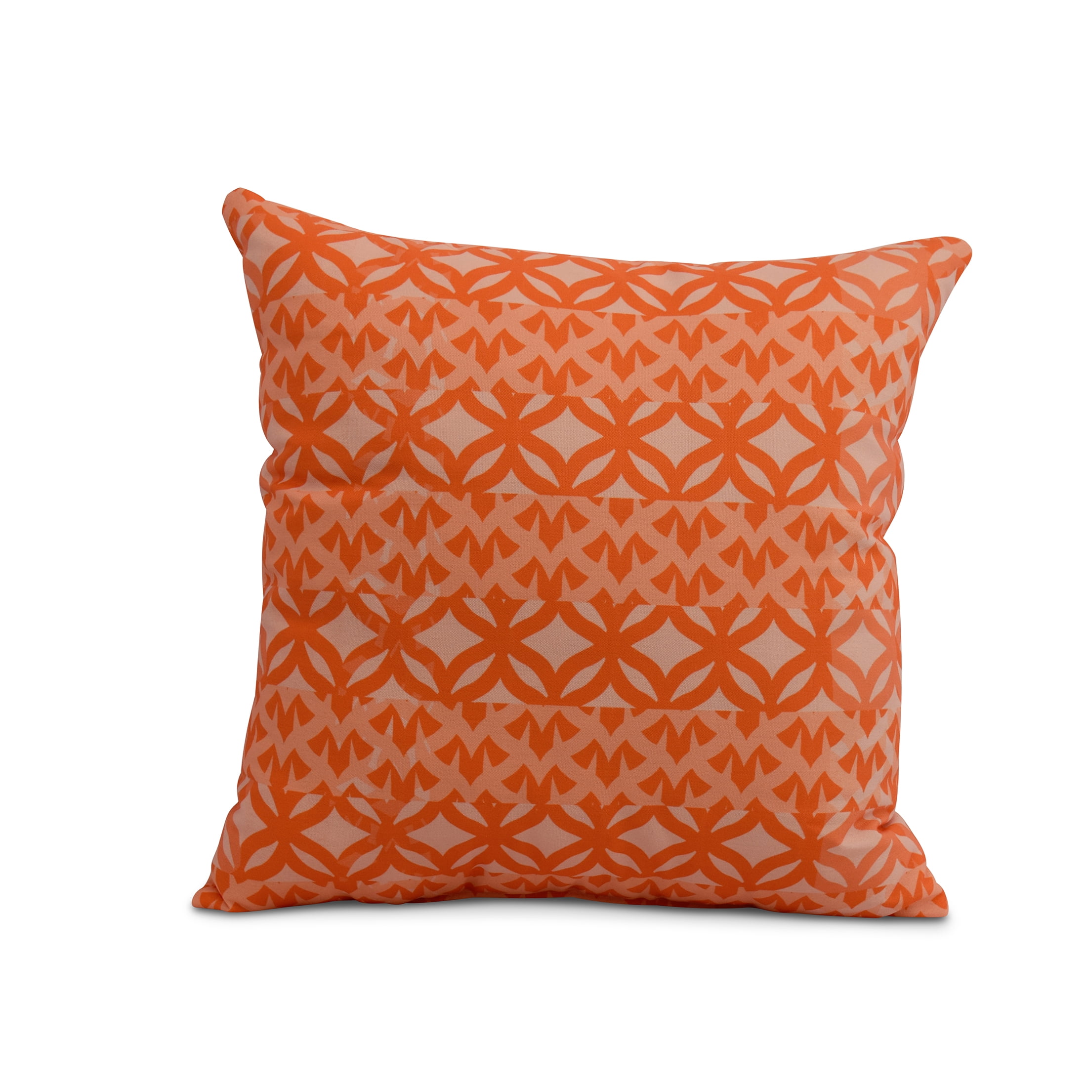 Simply Daisy, 16" x 16" Greeko Simple, Geometric Print Outdoor Pillow, Orange