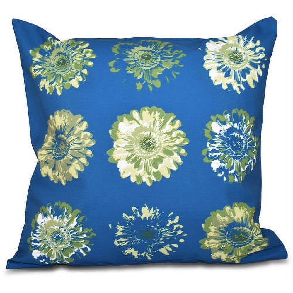 Simply Daisy 16" x 16" Gypsy Floral 2 Floral Outdoor Pillow, Teal