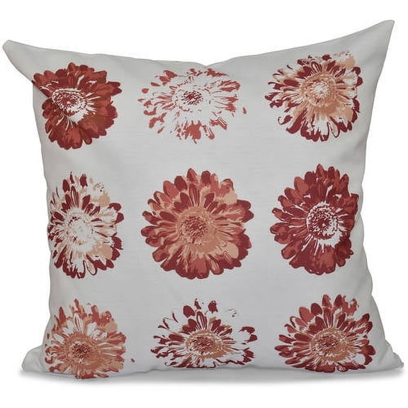 Simply Daisy 16" x 16" Gypsy Floral Floral Outdoor Pillow, Orange