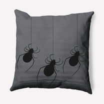 16" x 16" Simply Daisy Hanging Spiders Halloween Polyester Indoor/Outdoor Pillow, Steel Gray Qty 1