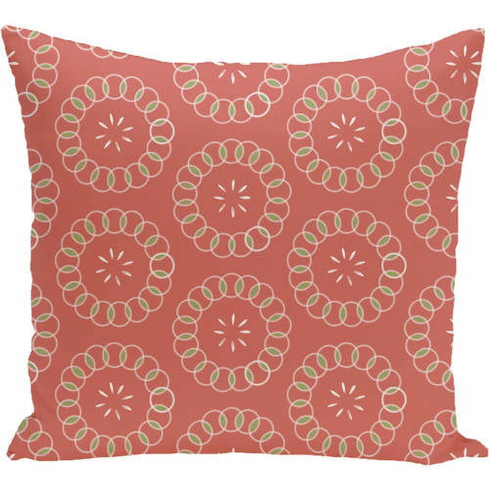 Simply Daisy 16" x 16" Happiness Is... Floral Print Outdoor Pillow, Orange