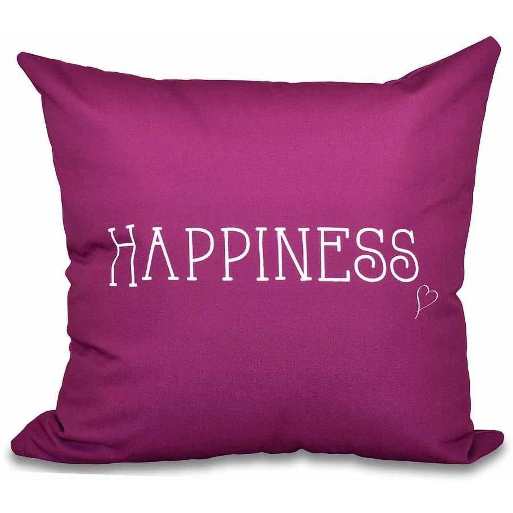 Simply Daisy 16" x 16" Happiness Word Print Pillow