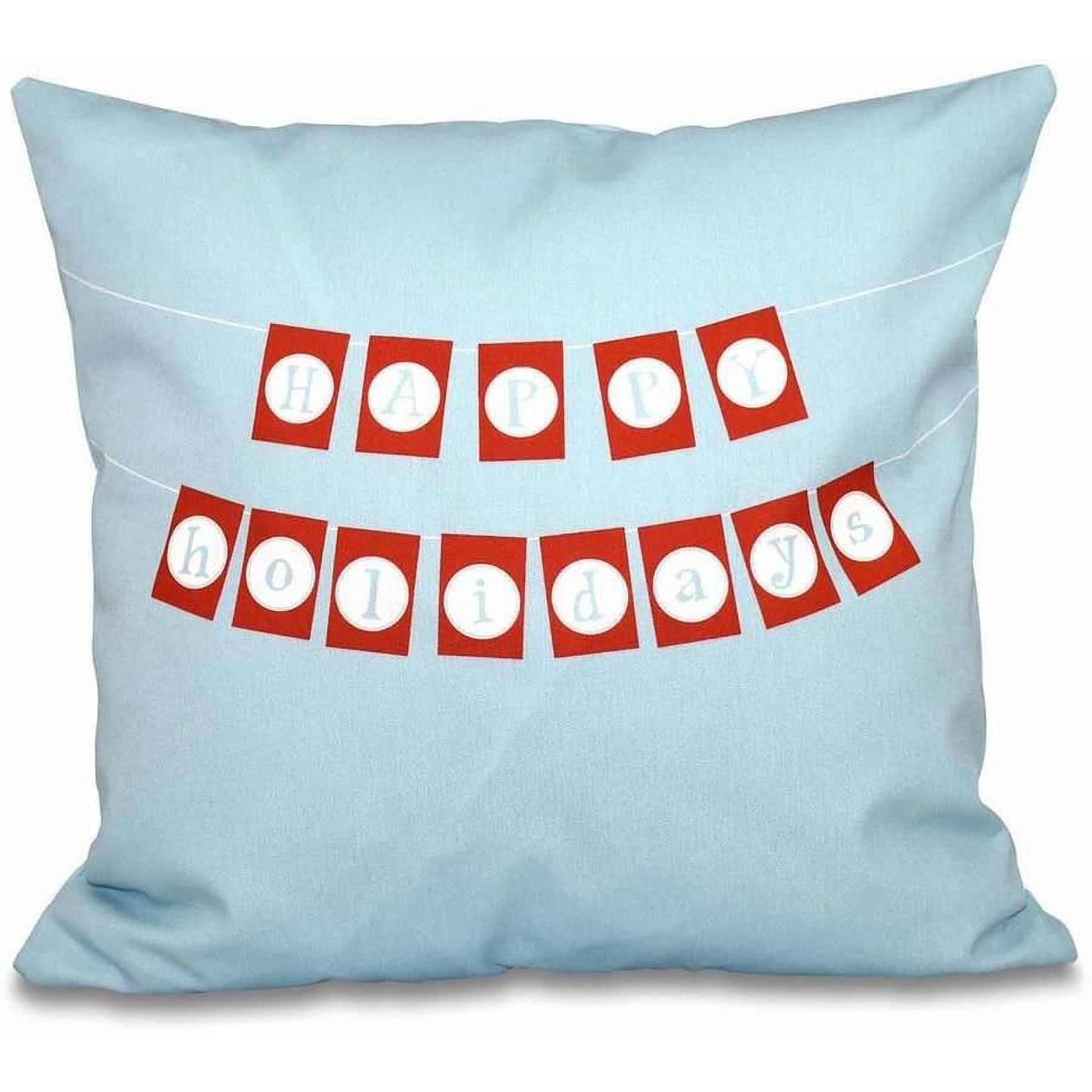 Simply Daisy 16" x 16" Happy Holidays Banner Word Print Pillow