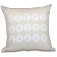 thumbnail image 1 of Simply Daisy 16" x 16" Happy Holidays Polyester Indoor/Outdoor Pillow, Ivory (1 count), 1 of 1