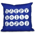 thumbnail image 1 of Simply Daisy 16" x 16" Happy Holidays Polyester Indoor/Outdoor Pillow, Royal (1 count), 1 of 5