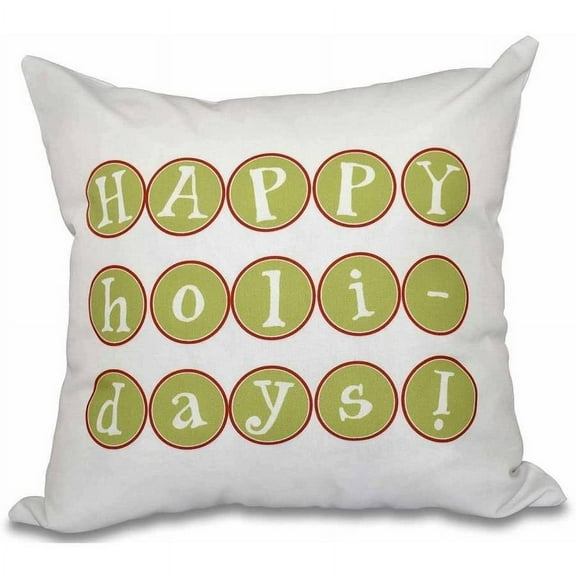 Simply Daisy 16" x 16" Happy Holidays Too Word Print Pillow