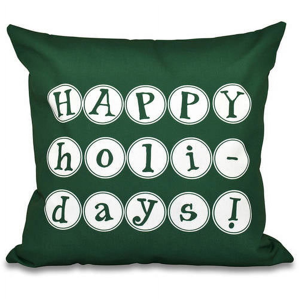 Simply Daisy 16" x 16" Happy Holidays Word Print outdoor Pillow