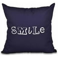 thumbnail image 1 of Simply Daisy 16" x 16" Happy Smile Word Print Pillow, Navy, 1 of 2