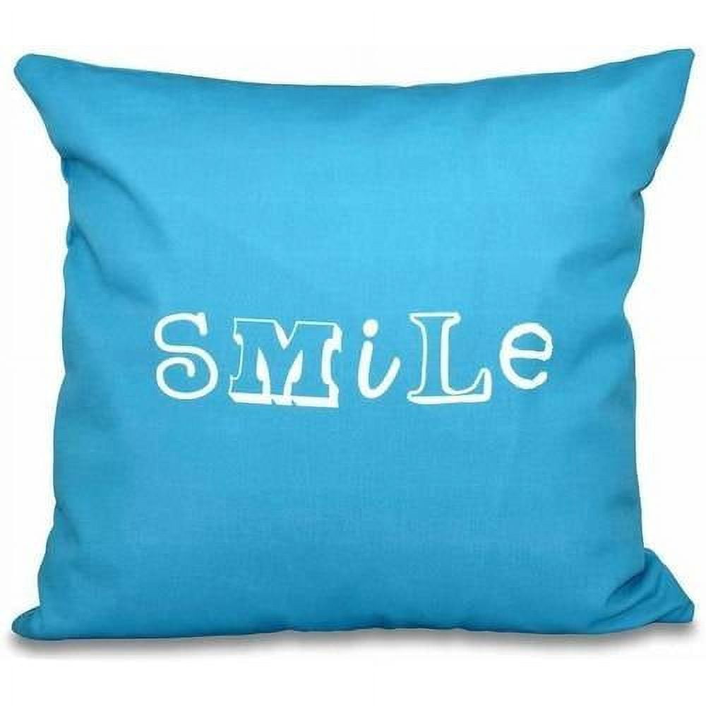 Simply Daisy 16" x 16" Happy Smile Word Print Pillow