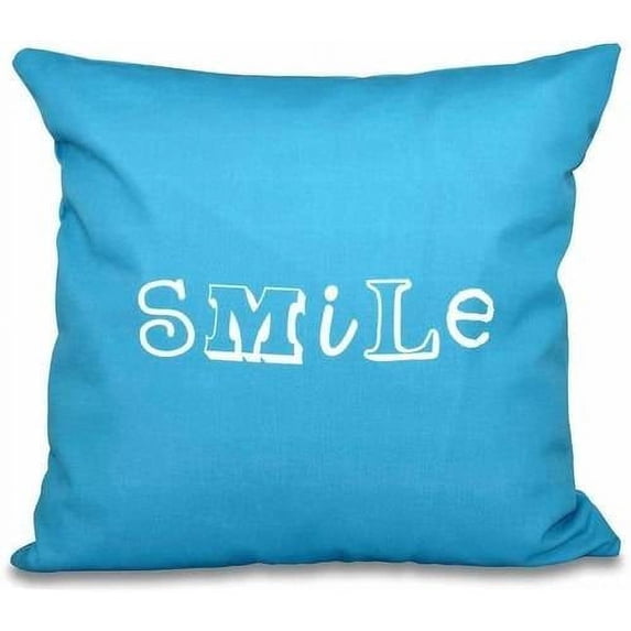 Simply Daisy 16" x 16" Happy Smile Word Print Pillow