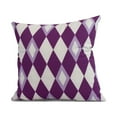 thumbnail image 1 of Simply Daisy, 16" x 16" Harlequin , Geometric Print Outdoor Pillow, Purple, 1 of 2