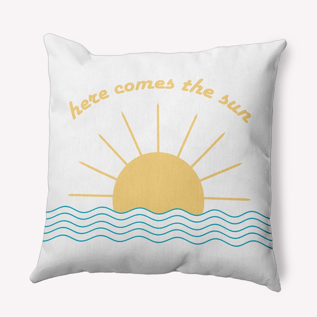 Simply Daisy 16" x 16" Here Comes The Sun Indoor/Outdoor Throw Pillow, Carribbean Turquoise (1 count)