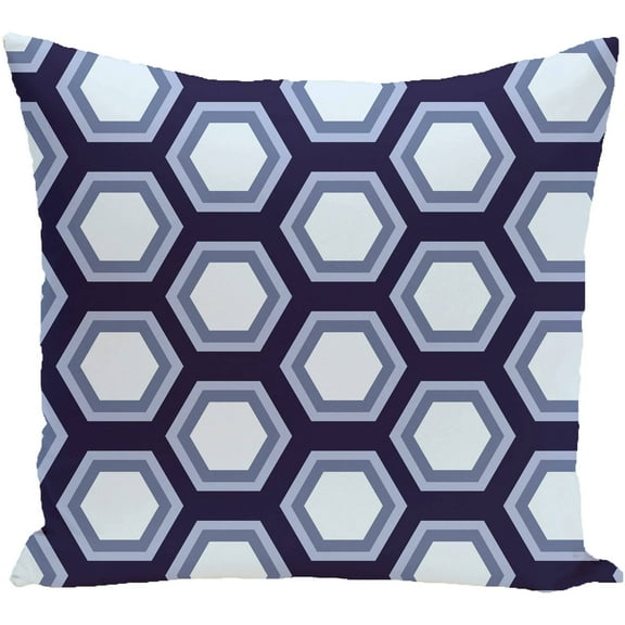 Simply Daisy 16" x 16" Hex Appeal Geometric Print Outdoor Pillow, Blue