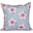 thumbnail image 1 of Simply Daisy 16" x 16" Hibiscus Blooms Floral Print Outdoor Pillow, 1 of 1