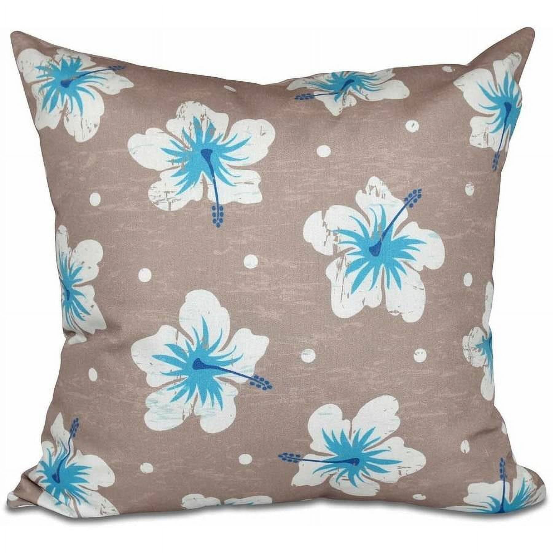 Simply Daisy 16" x 16" Hibiscus Blooms Floral Print Pillow