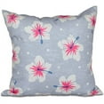 thumbnail image 1 of Simply Daisy 16" x 16" Hibiscus Blooms Floral Print Pillow, 1 of 2