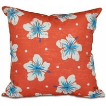 Simply Daisy 16" x 16" Hibiscus Blooms Floral Print Pillow