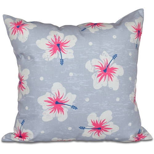 Simply Daisy 16" x 16" Hibiscus Blooms Floral Print Pillow