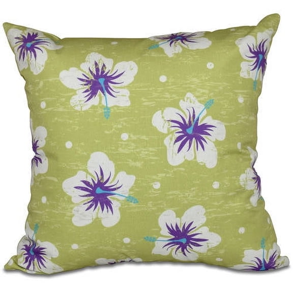 Simply Daisy 16" x 16" Hibiscus Blooms Floral Print Pillow