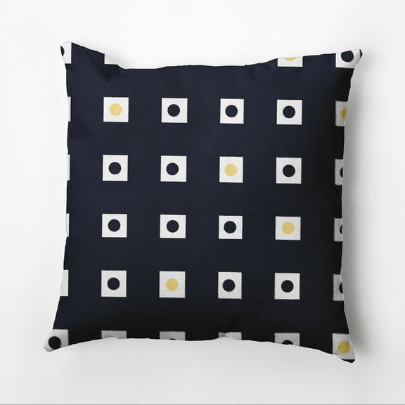 Simply Daisy 16" x 16" Hip to be Square Geometric Outdoor Pillow, Navy (1 count)