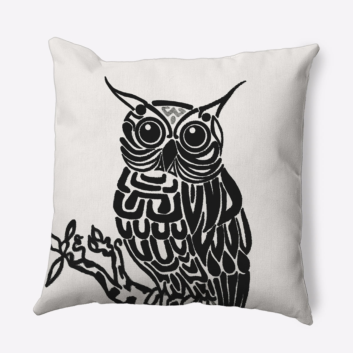Simply Daisy 16" x 16" Hootie Animal Pillow, Multicolor|Off White and Black (1 count)