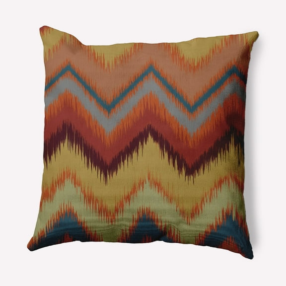 Simply Daisy 16" x 16" Ikat Chevron Decorative Throw Pillow, Sienna