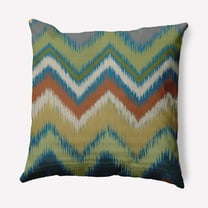 Simply Daisy 16" x 16" Ikat Chevron Indoor/Outdoor Polyester Throw Pillow, Autumn Blue