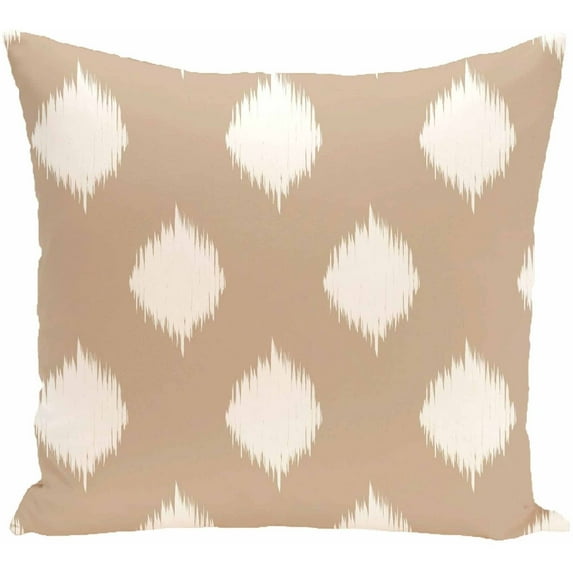 Simply Daisy 16" x 16" Ikat Dot Geometric Print Pillow, Brown