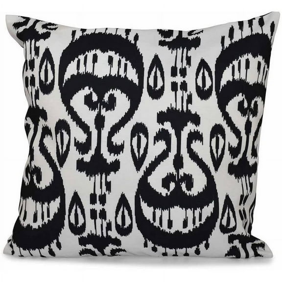 Simply Daisy 16" x 16" Ikat Geometric Print Pillow, White
