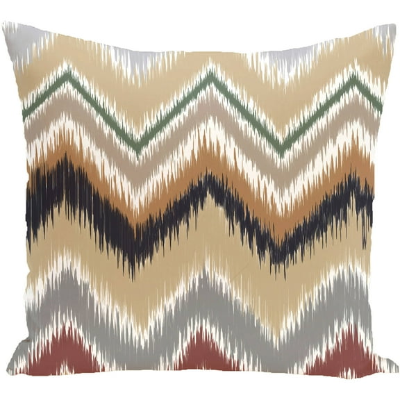 Simply Daisy 16" x 16" Ikat-arina Chevron Stripes Print Outdoor Pillow