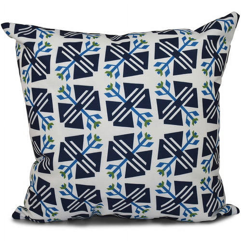 Simply Daisy 16" x 16" Jodhpur Ditsy Geometric Outdoor Pillow, Aqua