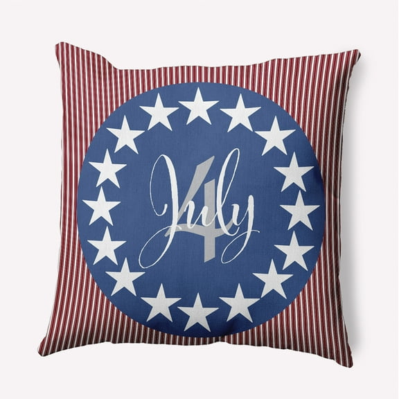Simply Daisy 16" x 16" July Four Indoor/Outdoor Throw Pillow, Nautical Navy (1 count)