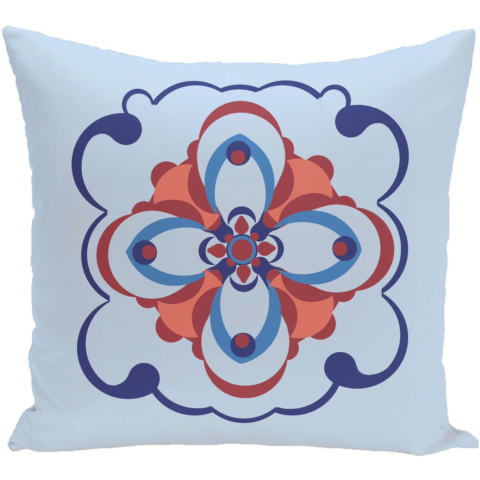 Simply Daisy 16" x 16" Kaleidoscope Too Geometric Outdoor Pillow, Blue (1 count)
