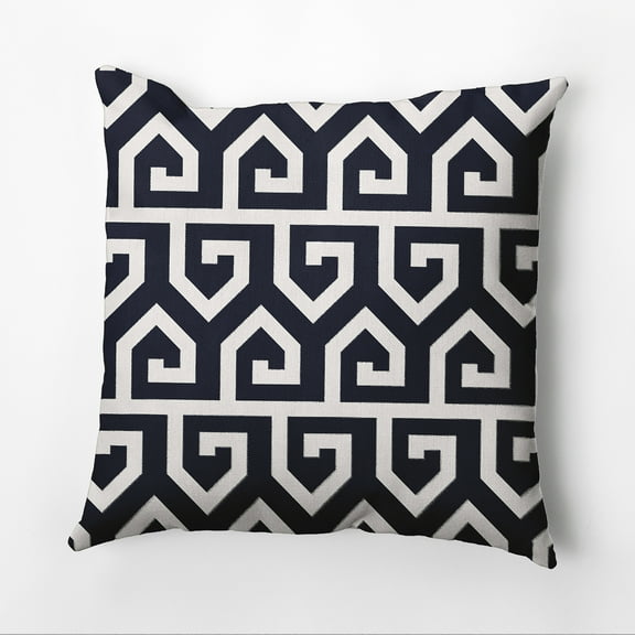 Simply Daisy 16" x 16" Keyed Up Geometric Pillow, Navy (1 count)