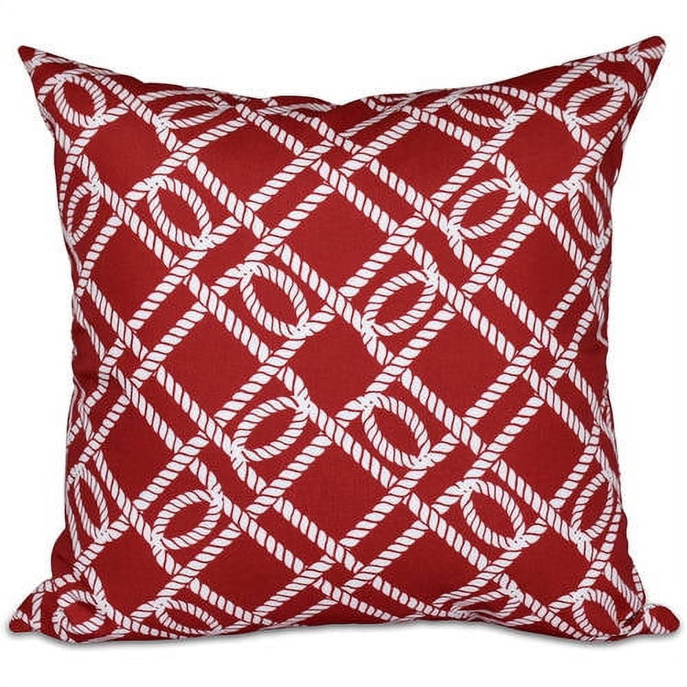 Simply Daisy 16" x 16" Know the Ropes Geometric Print Outdoor Pillow