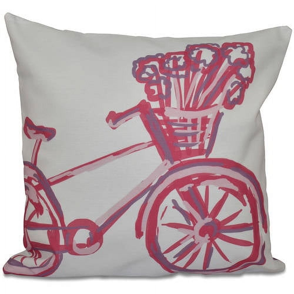 Simply Daisy 16" x 16" La Bicicleta Geometric Print Outdoor Pillow