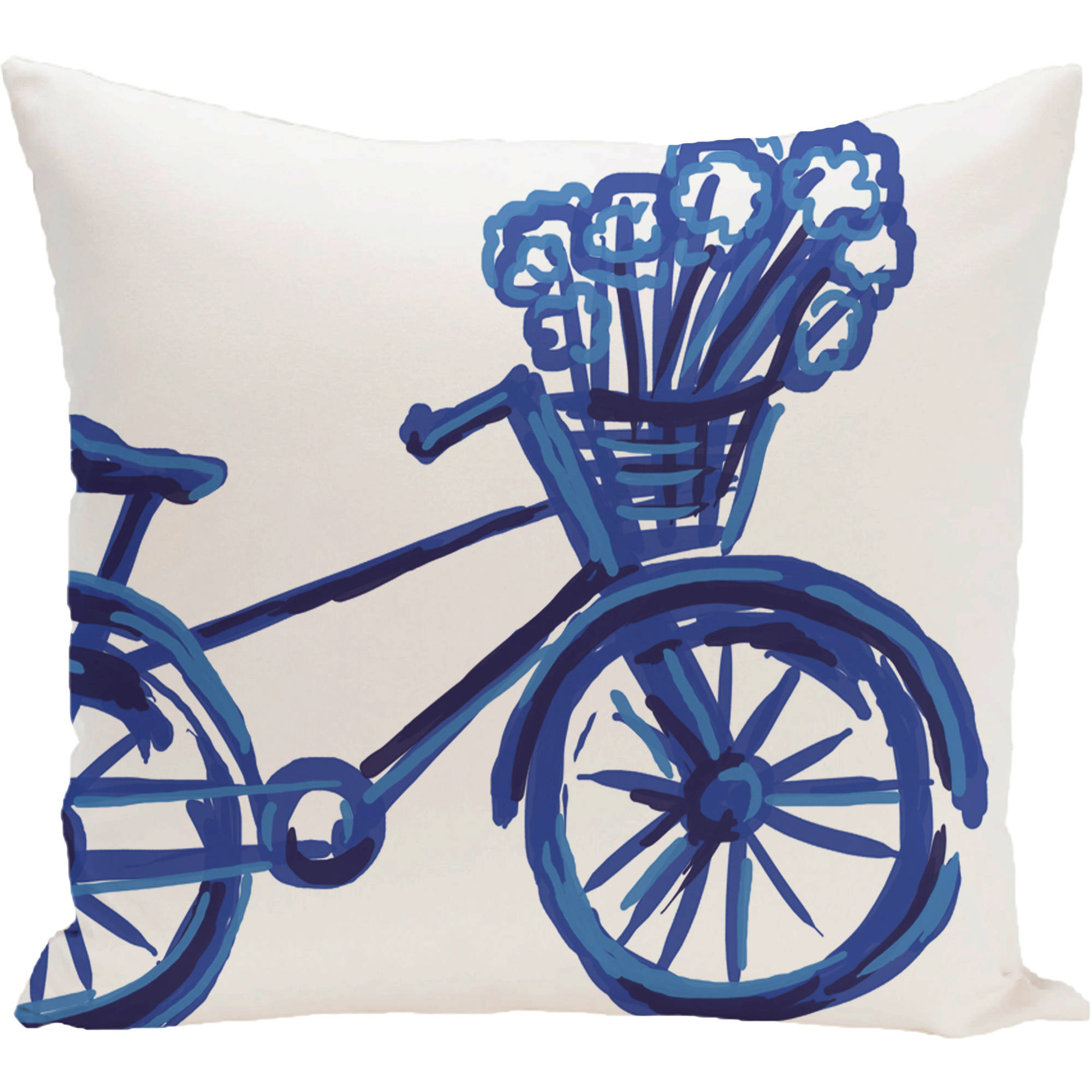 Simply Daisy 16" x 16" La Bicicleta Geometric Print Outdoor Pillow