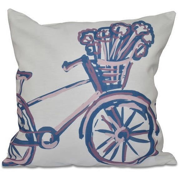 Simply Daisy 16" x 16" La Bicicleta Geometric Print Outdoor Pillow