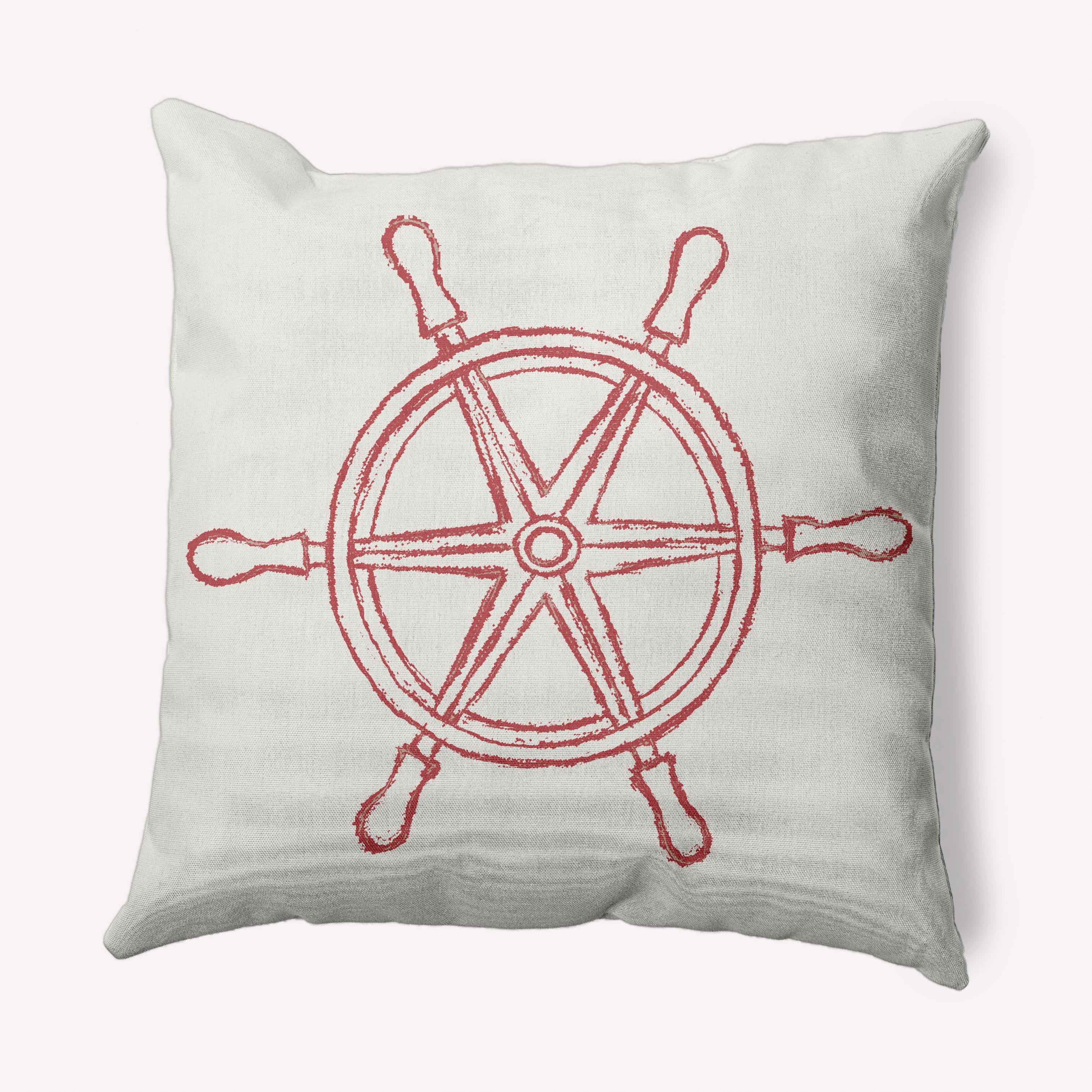 Simply Daisy 16" x 16" Large Ship Wheel Nautical Decorative Indoor Pillow