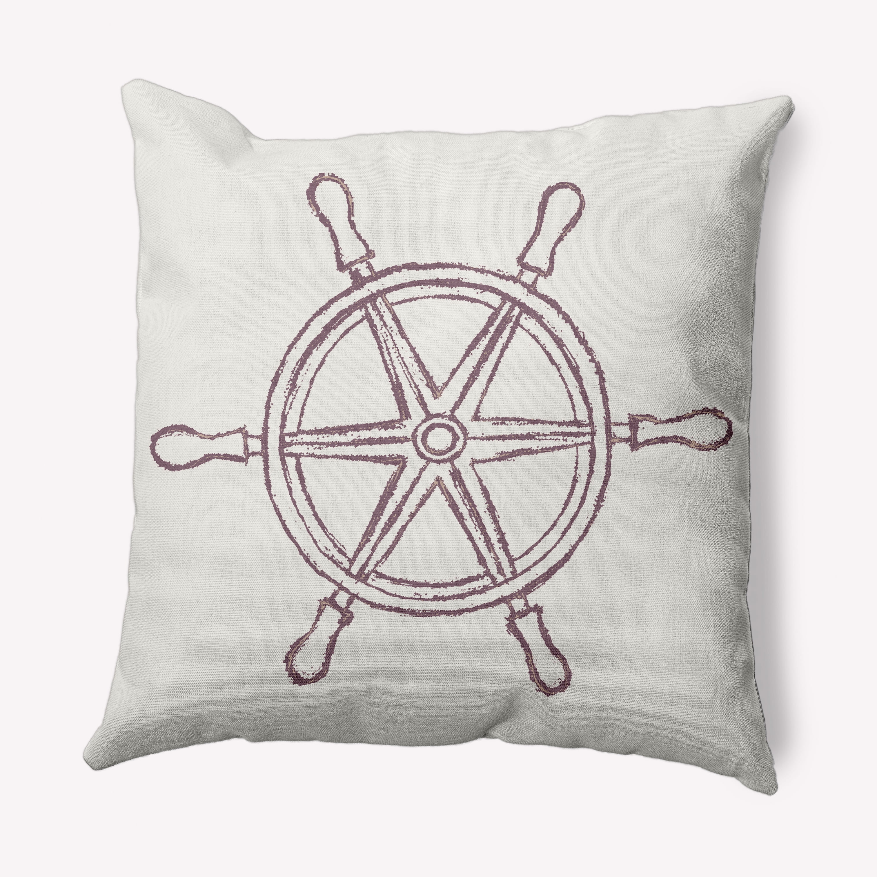 Simply Daisy 16" x 16" Large Ship Wheel Nautical Decorative Indoor Pillow