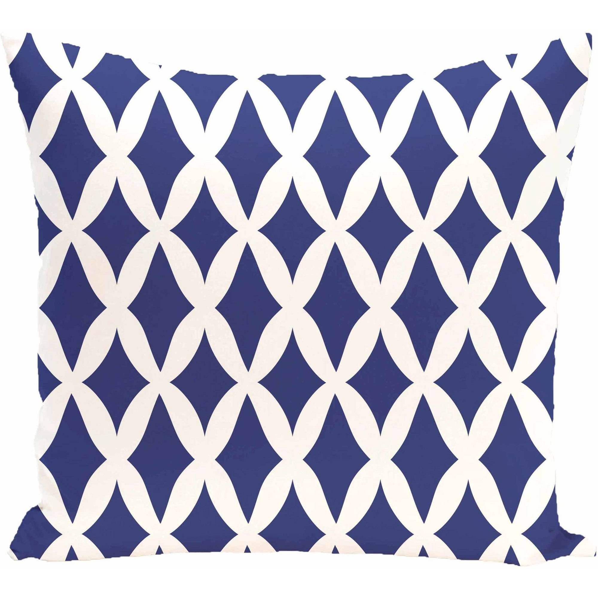 Simply Daisy 16" x 16" Lattice Kravitz Geometric Print Pillow, Royal