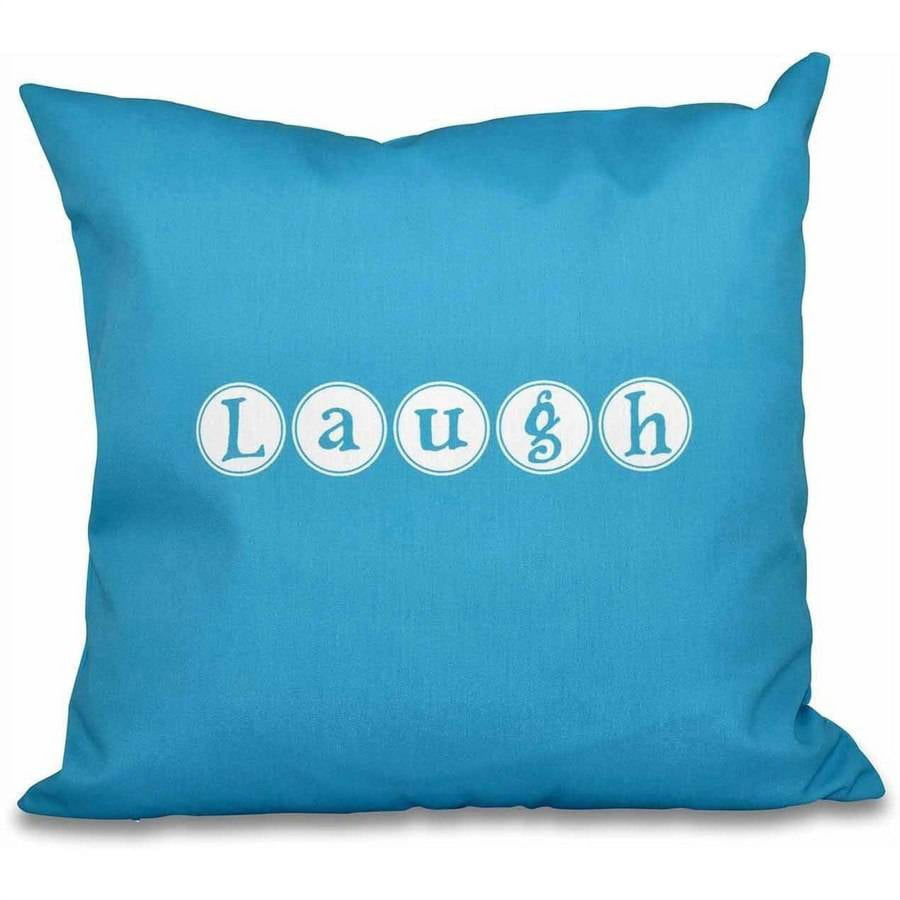 Simply Daisy 16" x 16" Laugh Word Print Pillow, Teal