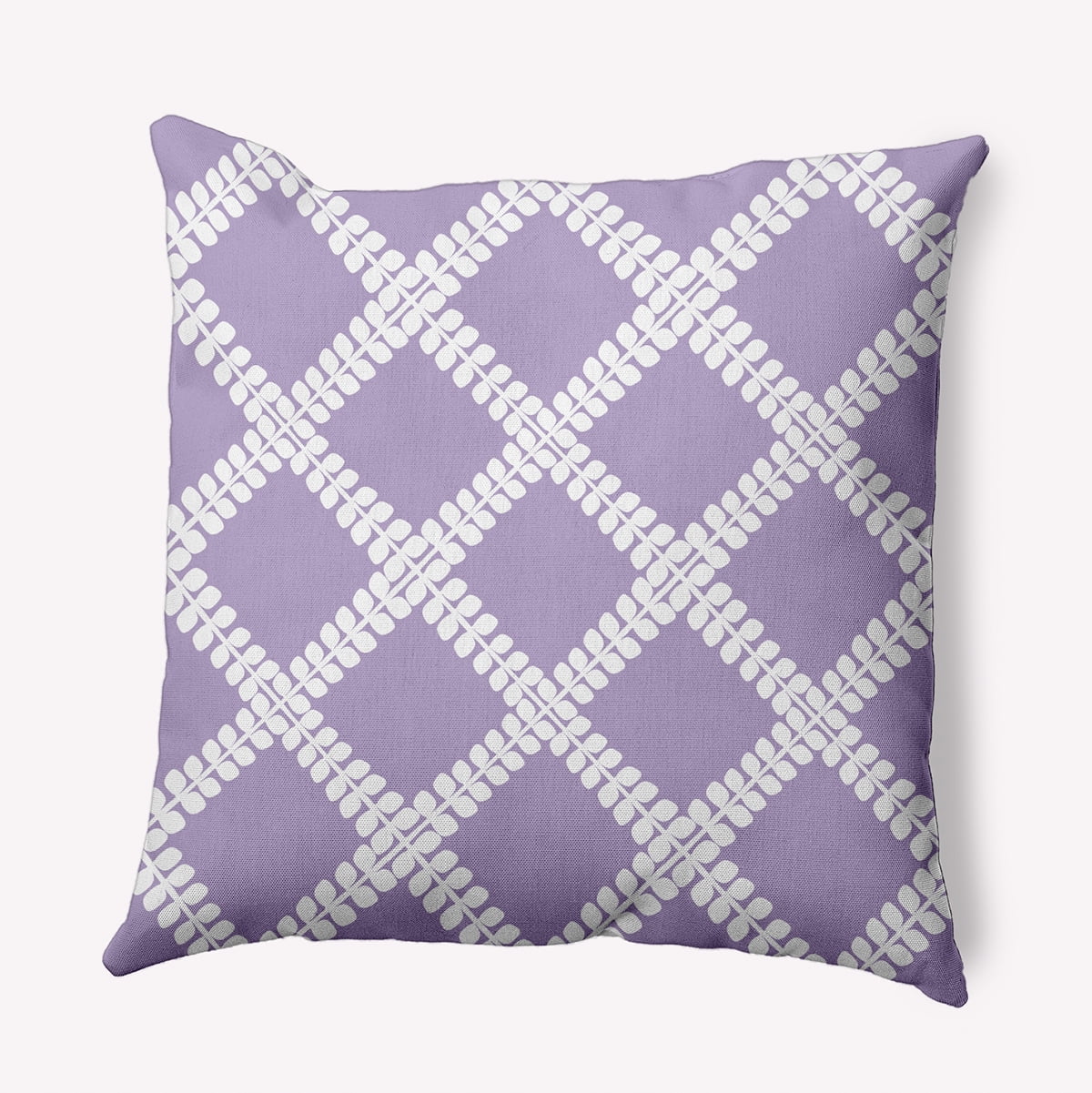 Simply Daisy 16" x 16" Leaf Plaid Decorative Throw Pillow, Lilac (1 count)