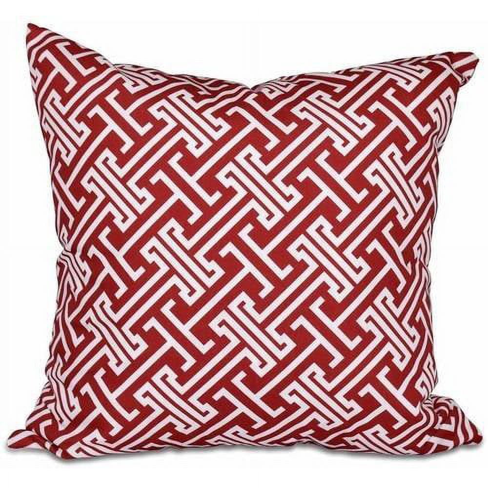 Simply Daisy 16" x 16" Leeward Key Geometric Print Pillow, Red