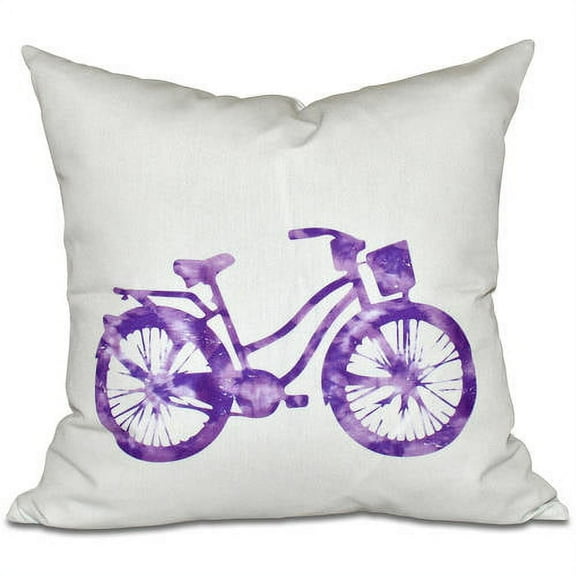 Simply Daisy 16" x 16" Life Cycle Polyester Indoor/Outdoor Pillow, Purple (1 count)