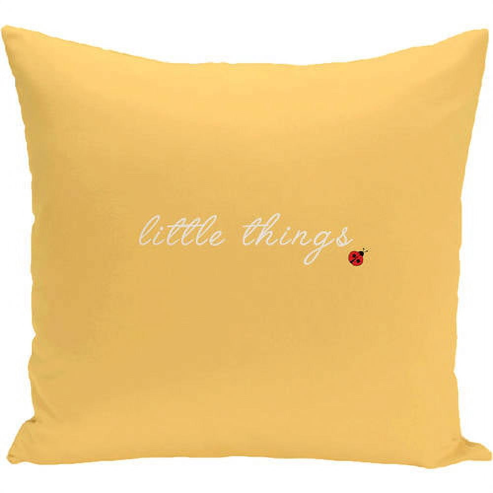 Simply Daisy 16" x 16" Little Things Word Print outdoor Pillow