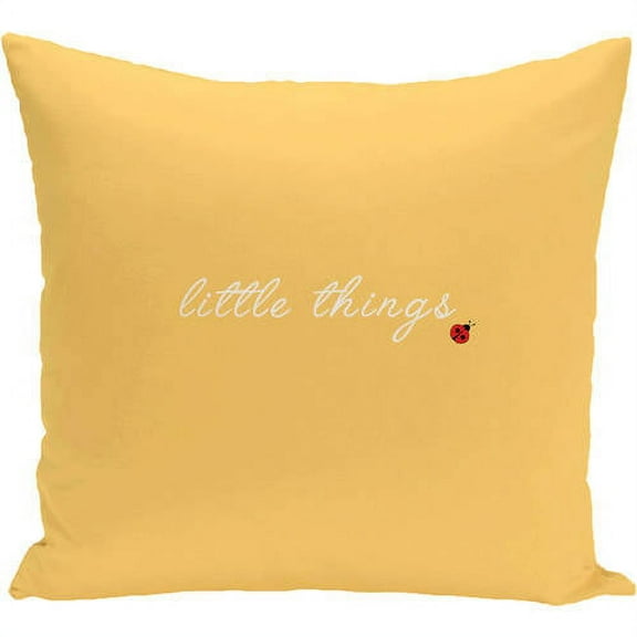 Simply Daisy 16" x 16" Little Things Word Print outdoor Pillow